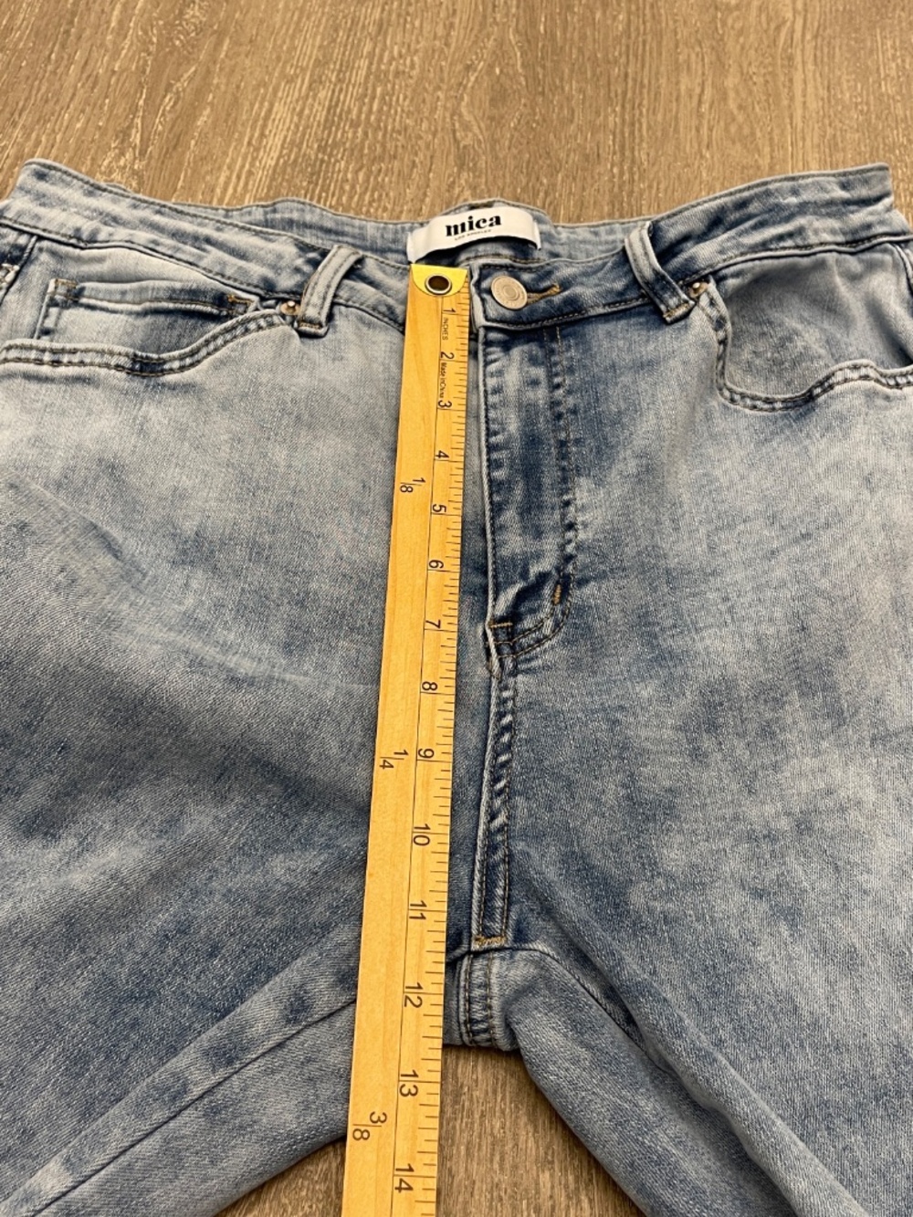 Mica Los Angeles Cargo Jeans Women's 31 Light Wash Denim Wide Leg High Rise - Picture 11 of 14